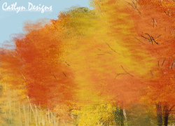 Digital Painting of Fall Trees